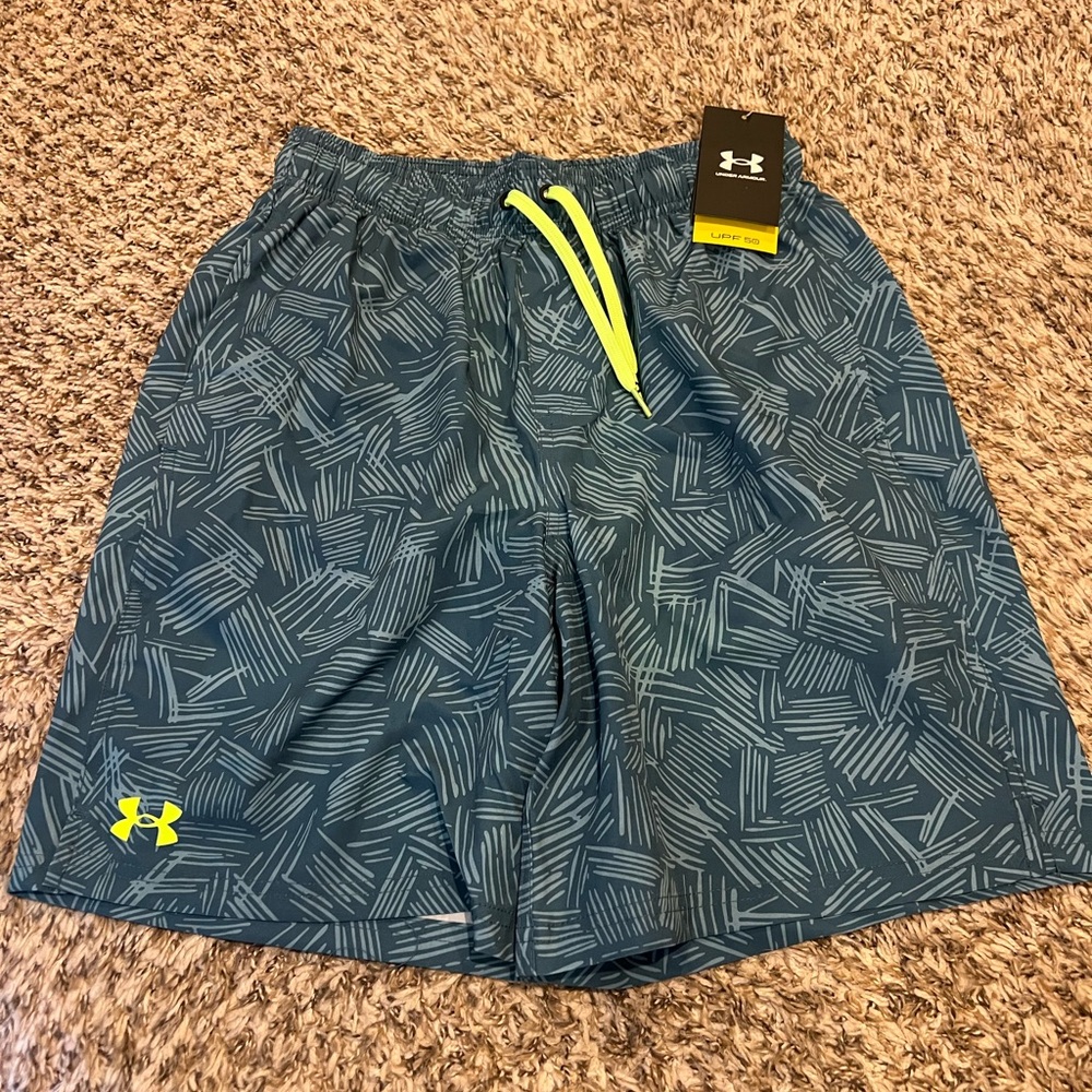 Under Armour Blue Patterned Swim Trunks
